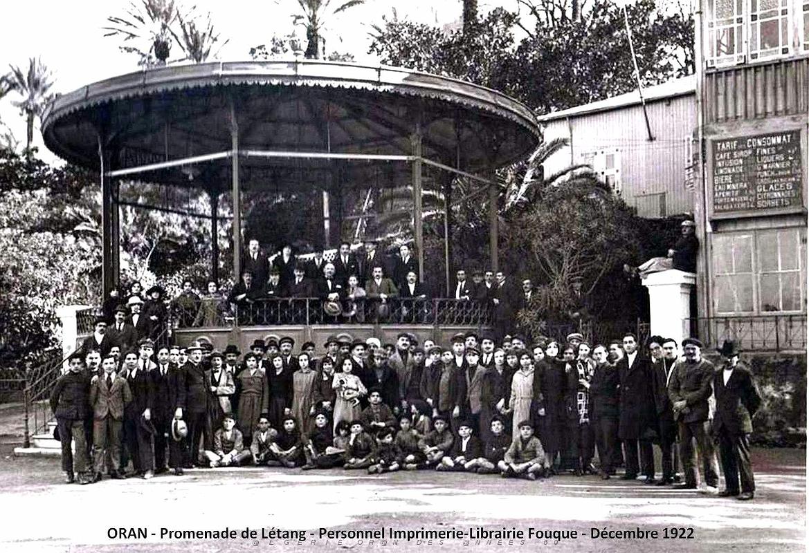 1912- Oran - Promenade de Letang - Personnel Imprimerie-Librairie Fouque- Decembre1922.jpg